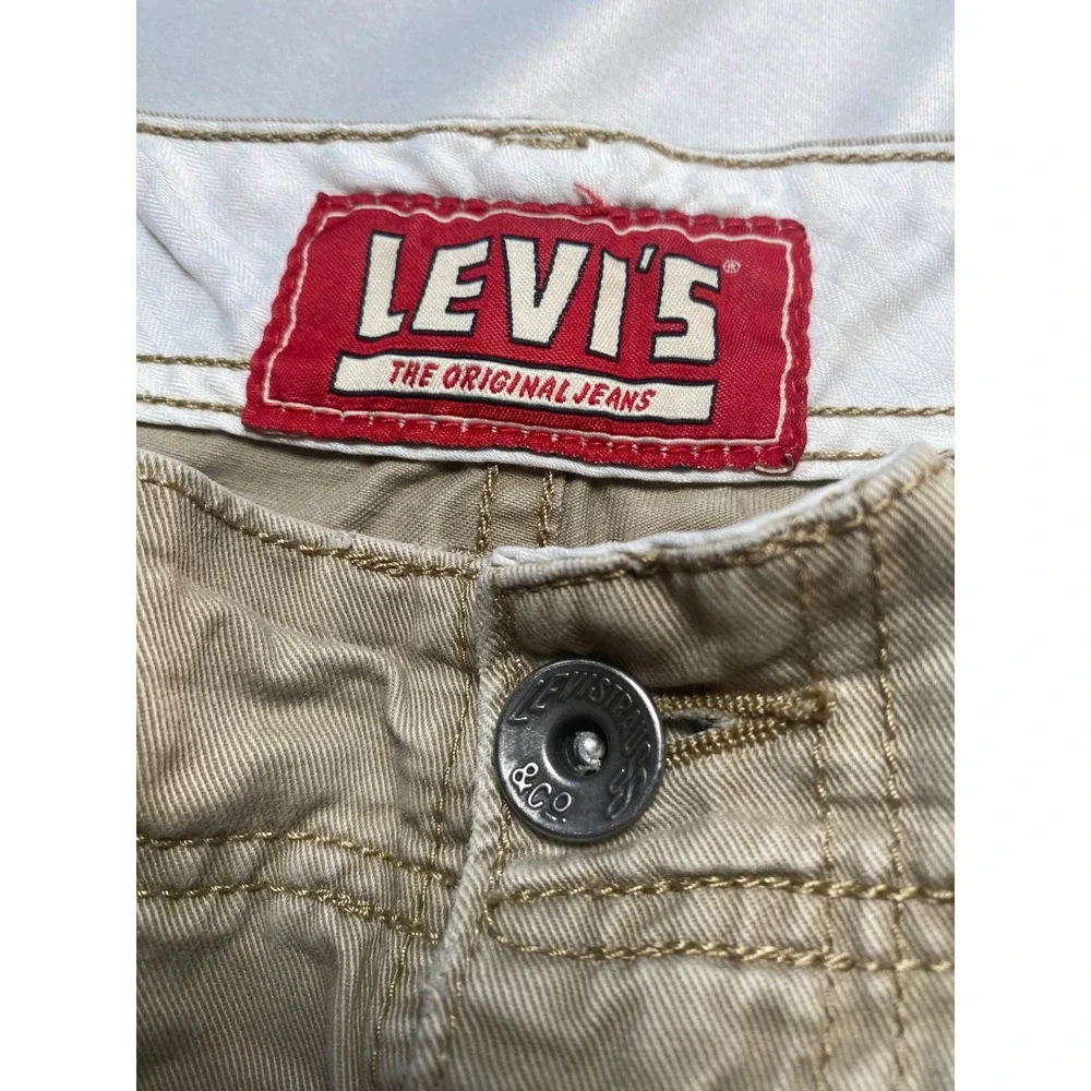 Levis Mens Cargo Shorts Tan Khaki Cotton Twill Multi Pocket W30 039307943444